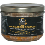 Petit pâté de canard cuit au bouillon - Gourmandise de canard à foie gras du Sud Ouest IGP. Effiloché à la main façon rillettes. 100% viande de Canard à foie gras du Sud Ouest IGP.