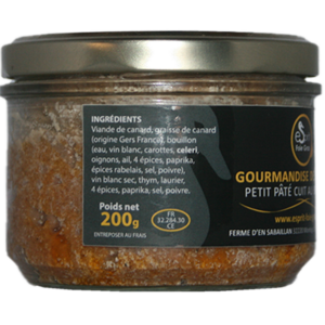 Gourmandise de canard à foie gras du Sud Ouest IGP. Effiloché à la main façon rillettes. 100% viande de Canard à foie gras du Sud Ouest IGP.