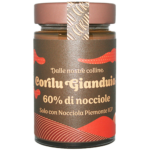 Pâte à tartiner aux noisettes du Piémont IGP 60% nocciola Piemonte. Gianduja italien, sans huile de palme, artisanale, très riche en Noisettes, onctueuse.